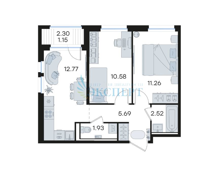 Продажа 2-комнатной новостройки, Новинки, 2-я Дорожная ул