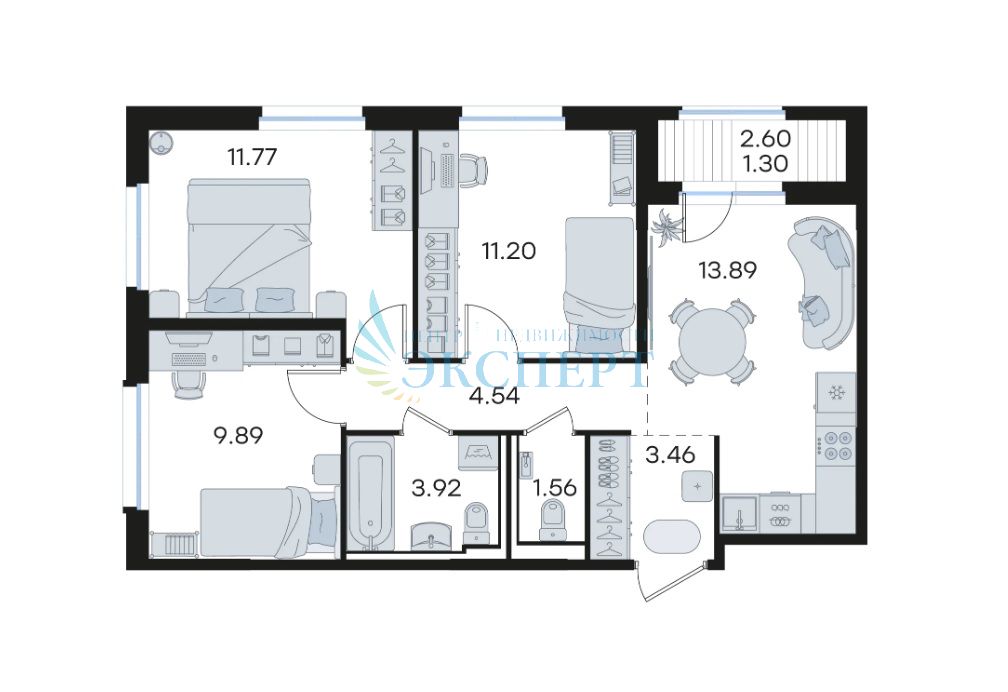Продажа 3-комнатной новостройки, Новинки, 2-я Дорожная ул