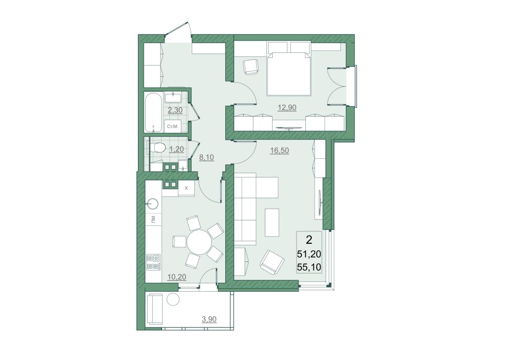 Продажа 2-комнатной новостройки, Саратов, Героев Отечества пр-кт,  5А