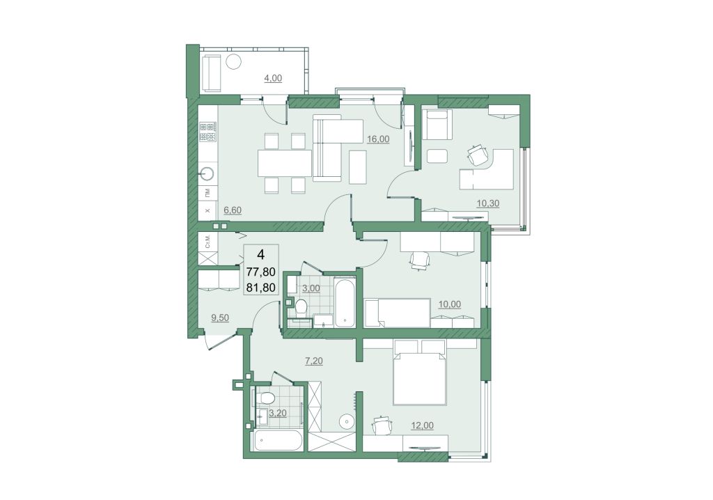Продажа 4-комнатной новостройки, Саратов, Героев Отечества пр-кт,  3А