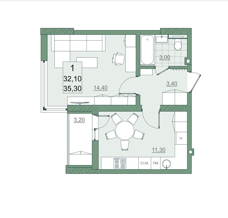Продажа 1-комнатной новостройки, Саратов, Героев Отечества пр-кт,  7
