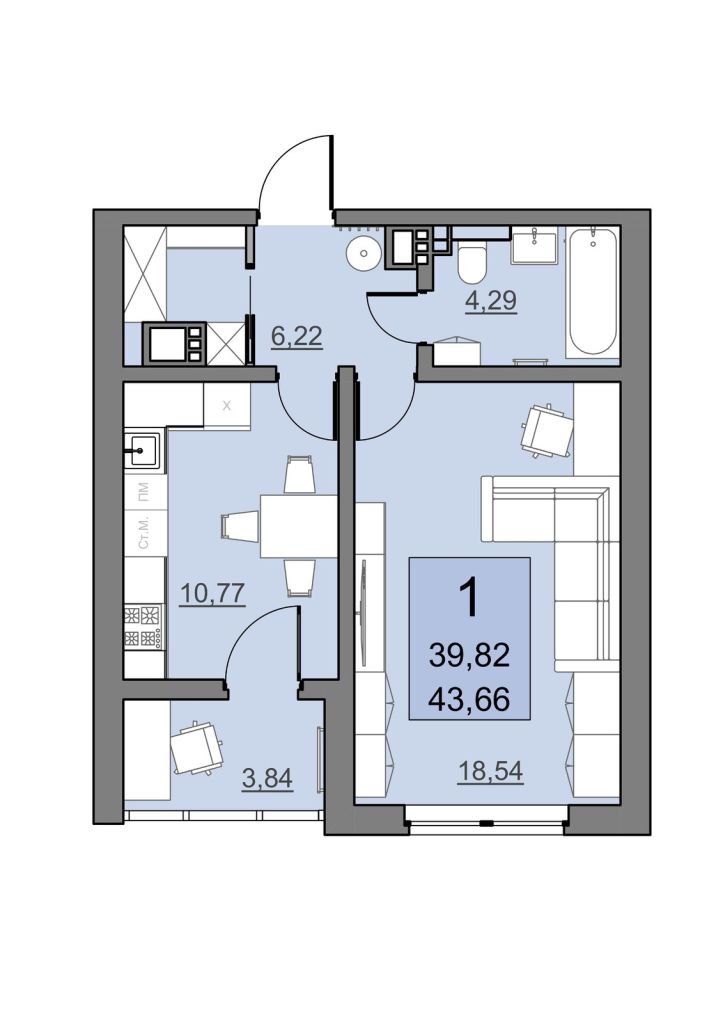 Продажа 1-комнатной новостройки, Саратов, Академика Семёнова ул