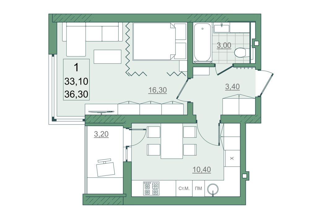 Продажа 1-комнатной новостройки, Саратов, Героев Отечества пр-кт