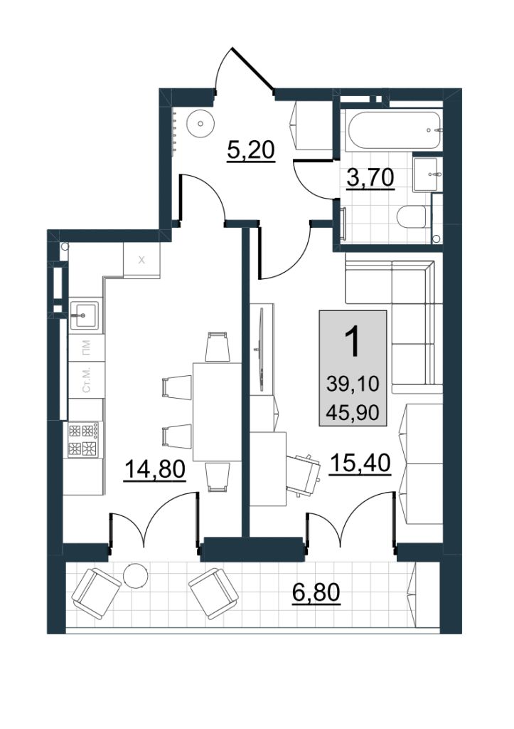 Продажа 1-комнатной новостройки, Саратов, Евгения Долгина ул