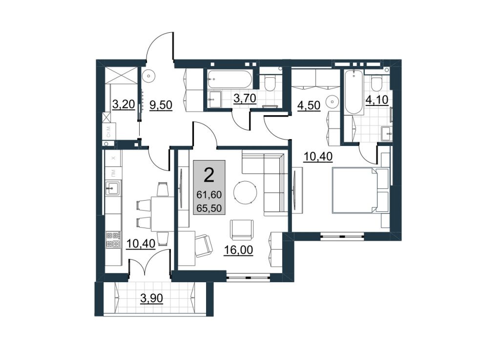 Продажа 2-комнатной новостройки, Саратов, Евгения Долгина ул