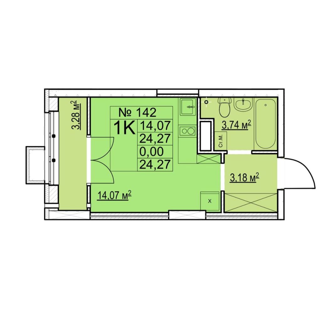 Продажа 1-комнатной новостройки, Нижний Новгород, Украинская ул