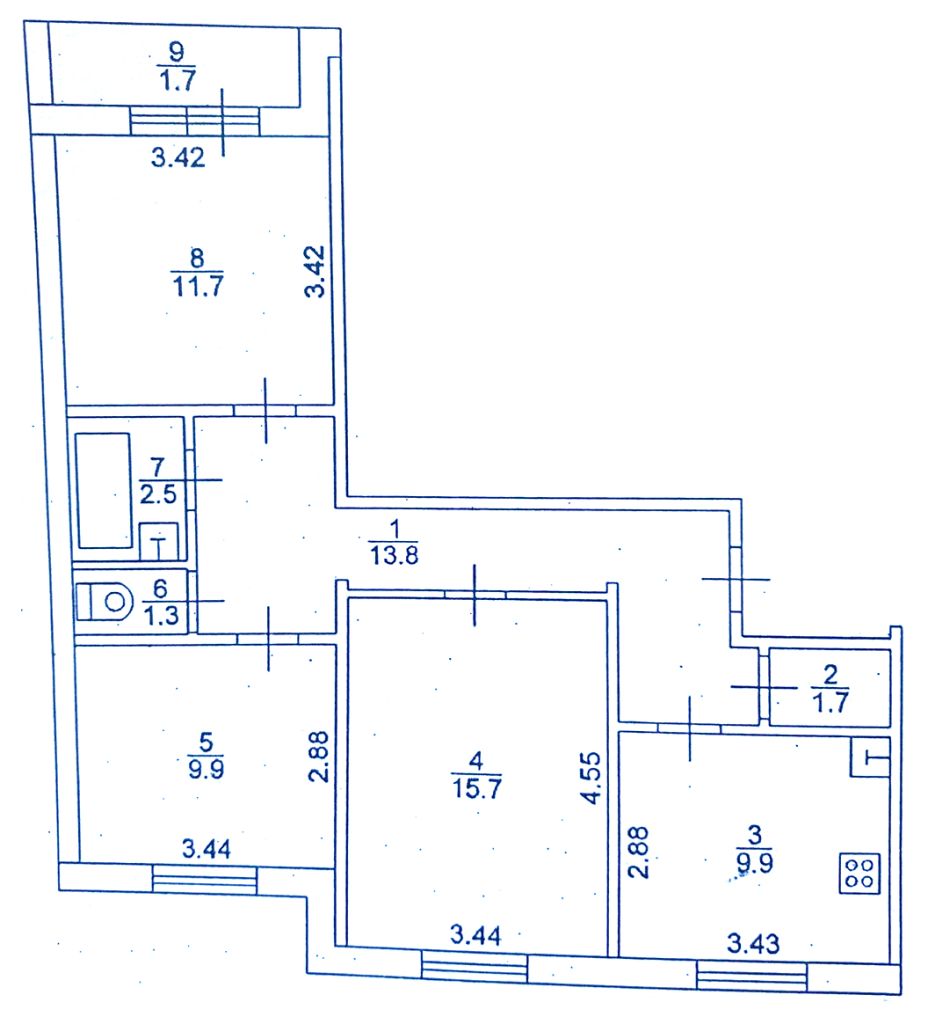 Продажа 3-комнатной квартиры, Тверь, Хрустальная ул,  40