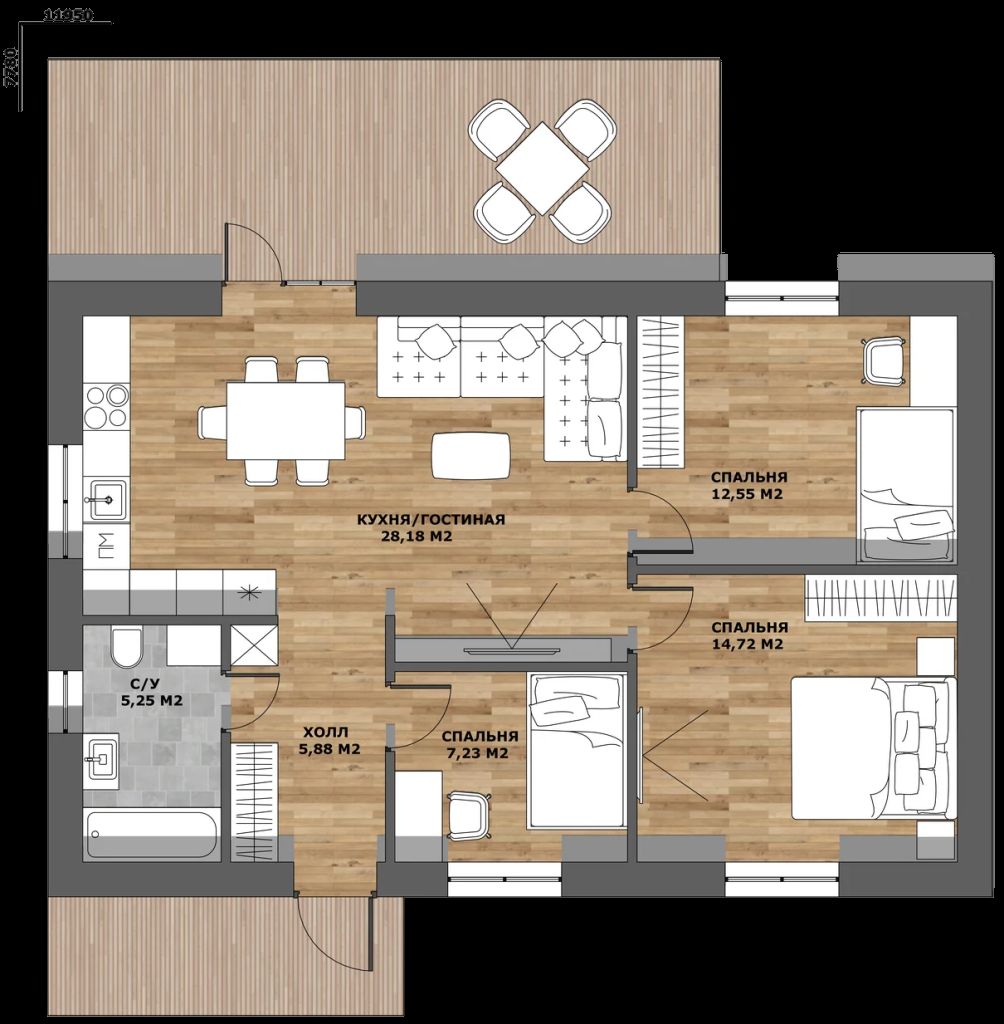 Продажа дома, 75м <sup>2</sup>, 6 сот., Долгий Буерак, Центральная