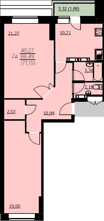 Продажа 2-комнатной квартиры, Ярославль, Красноборская ул,  38к3