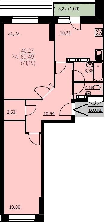 Продажа 2-комнатной квартиры, Ярославль, Красноборская ул,  38к3