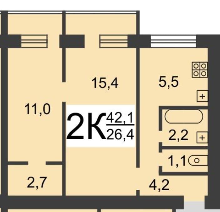 Продажа 2-комнатной квартиры, Нижний Новгород, Гагарина пр-кт,  21 к 10