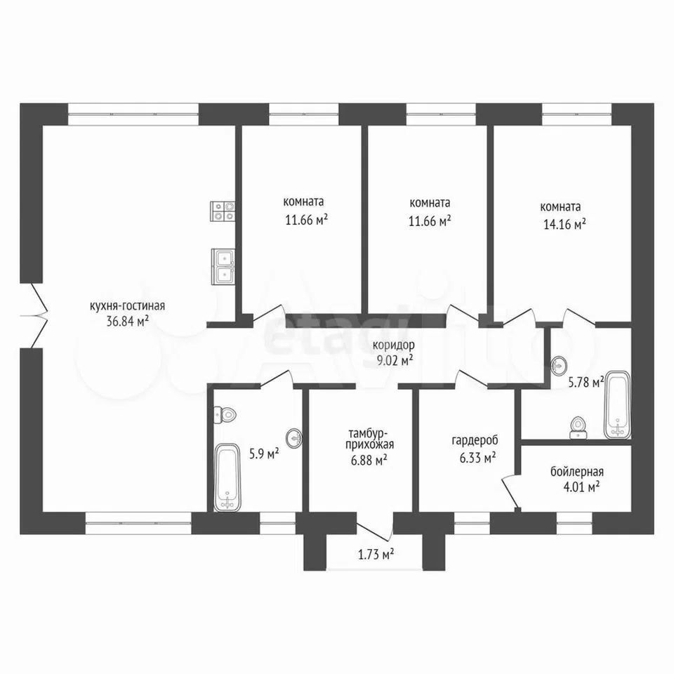 Продажа дома, 113м <sup>2</sup>, 7 сот., Лесная поляна, Бирюзовая