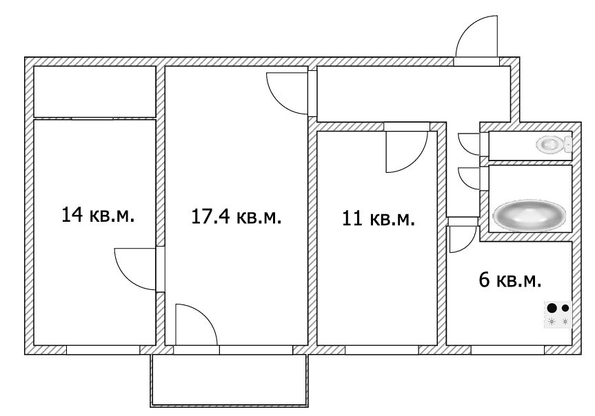 Продажа 3-комнатной квартиры, Ярославль, Панина ул,  33
