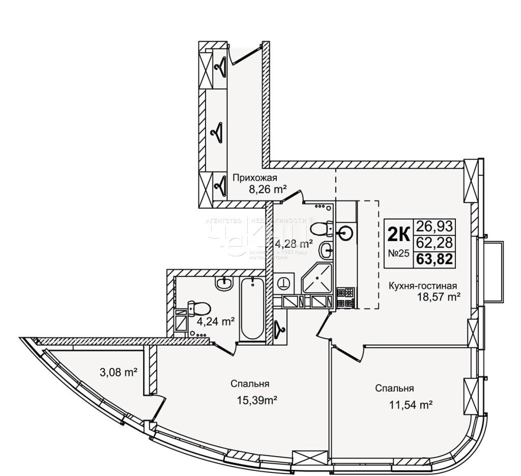 Продажа 2-комнатной новостройки, Нижний Новгород, Красных Зорь ул
