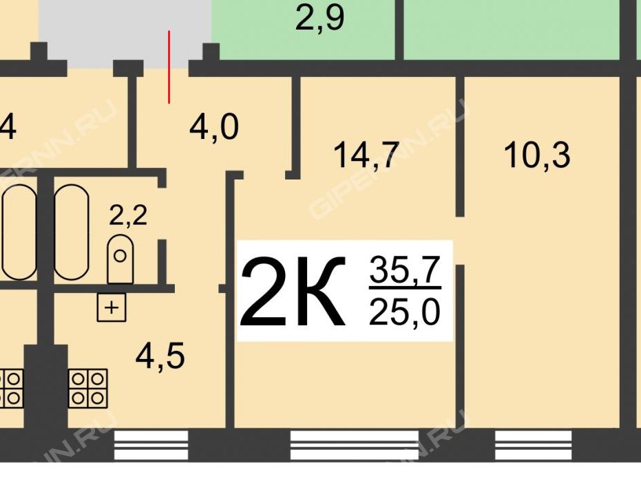 Продажа 2-комнатной квартиры, Нижний Новгород, Спутника ул,  18