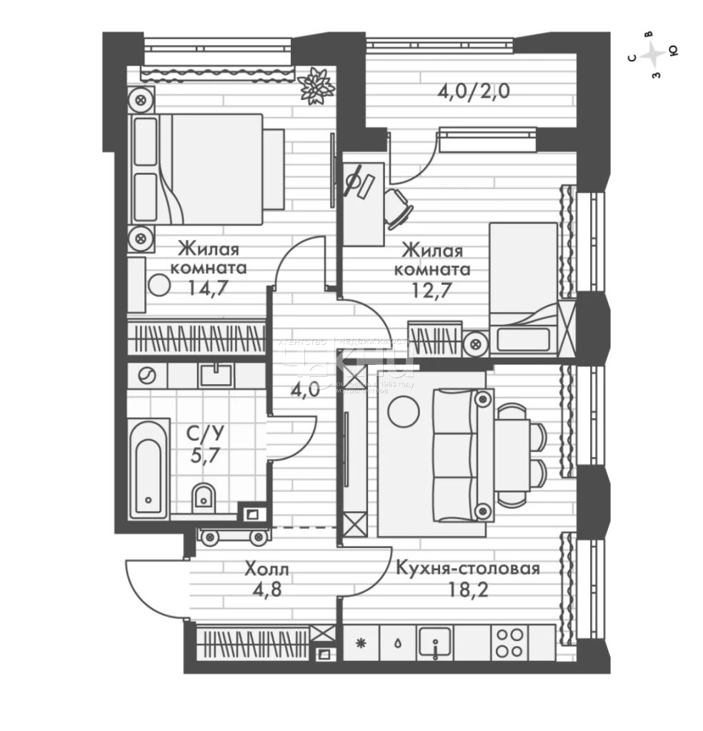 Продажа 2-комнатной новостройки, Нижний Новгород, Черниговская ул