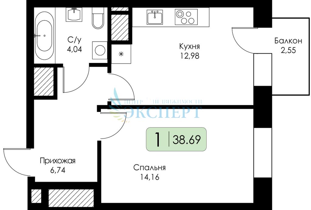 Продажа 1-комнатной новостройки, Нижний Новгород, Фибролитовая ул