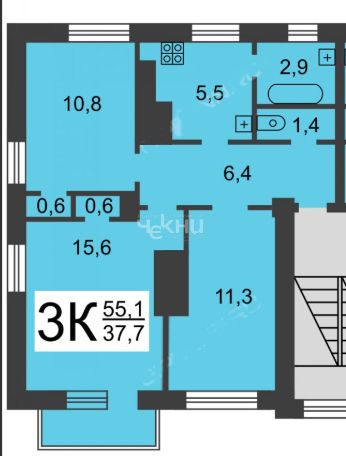 Продажа 3-комнатной квартиры, Нижний Новгород, Искры ул,  3