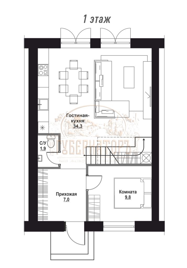 Продажа дома, 106м <sup>2</sup>, 1 сот., Кривцово, Тихая,  4/6