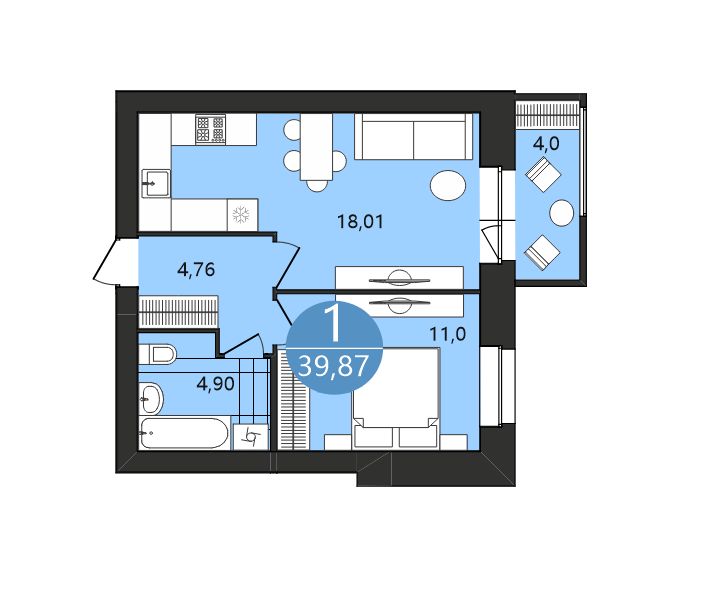 Продажа 1-комнатной новостройки, Ярославль, 1-я Приволжская ул.,  2