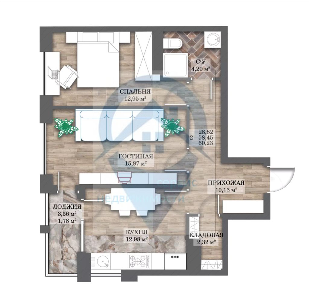 Продажа 2-комнатной новостройки, Иваново, Ленина пр-кт,  55