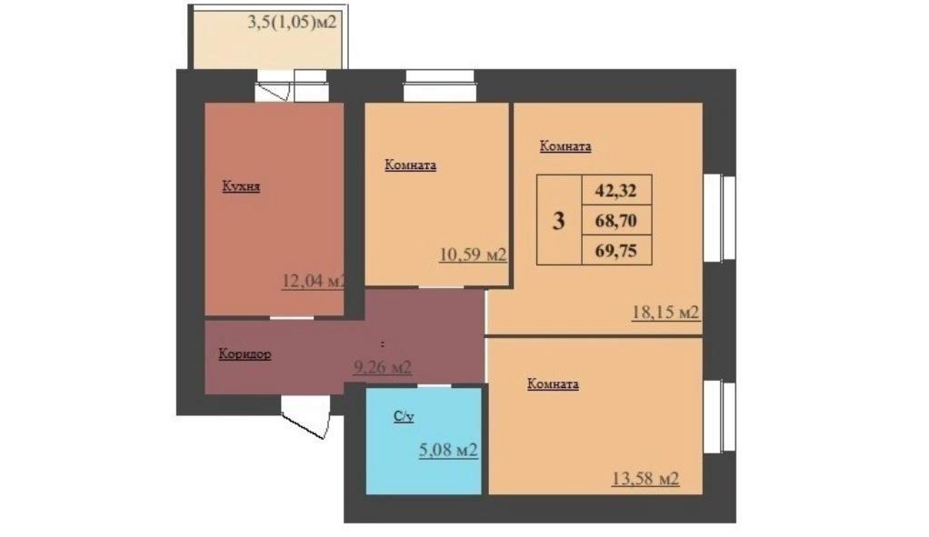 Продажа 3-комнатной квартиры, Ярославль, Малая Норская ул,  3а