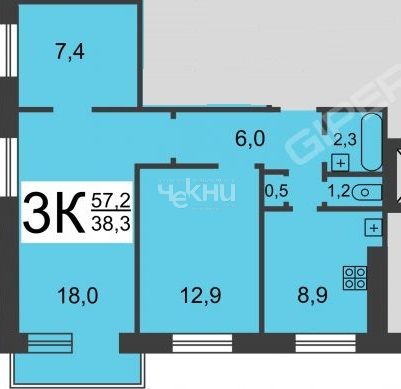 Продажа 3-комнатной квартиры, Нижний Новгород, Дружаева ул,  5