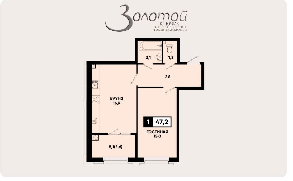 Продажа 1-комнатной квартиры, Кисловодск, Промышленная ул,  23