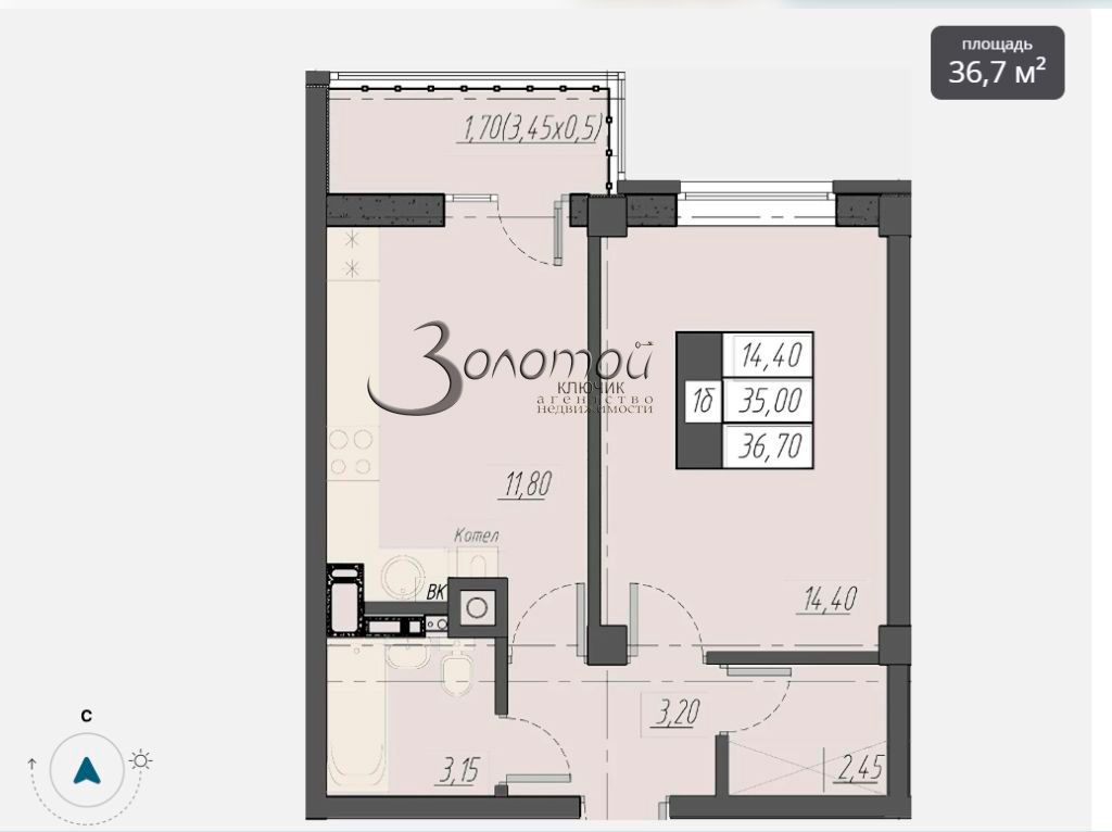 Продажа 1-комнатной квартиры, Пятигорск, Егоршина ул,  6