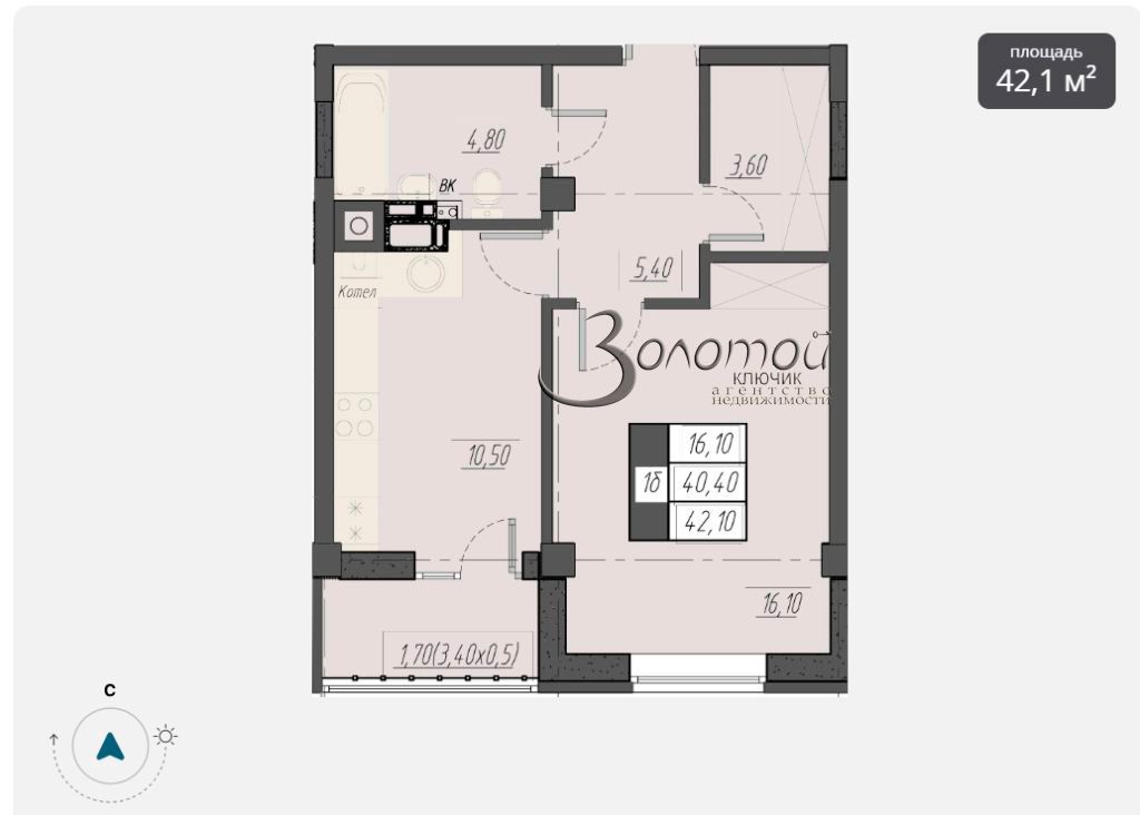 Продажа 1-комнатной квартиры, Пятигорск, Егоршина ул,  6