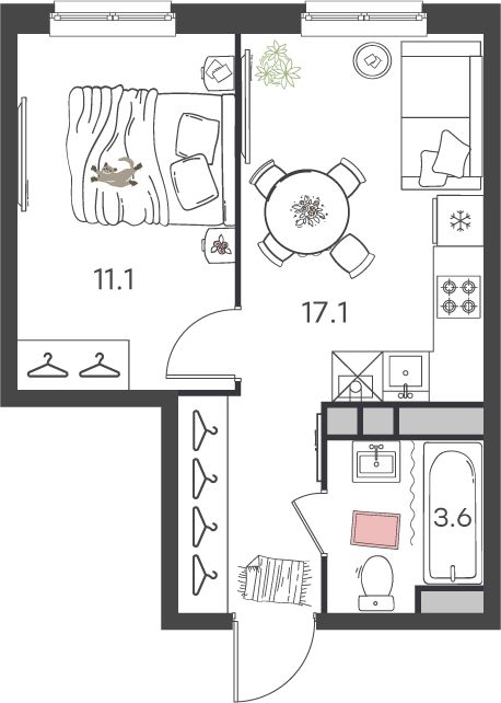 Продажа 1-комнатной новостройки, Культура