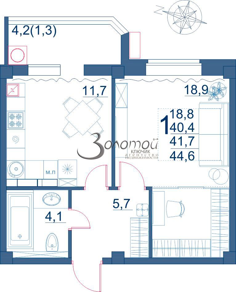 Продажа 1-комнатной квартиры, Ессентуки, Шмидта ул,  100