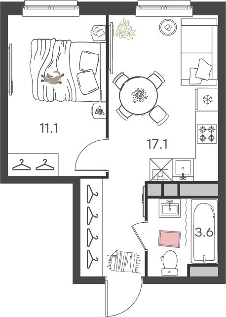 Продажа 1-комнатной новостройки, Культура