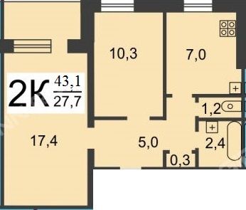 Продажа 2-комнатной квартиры, Нижний Новгород, Баренца ул,  1