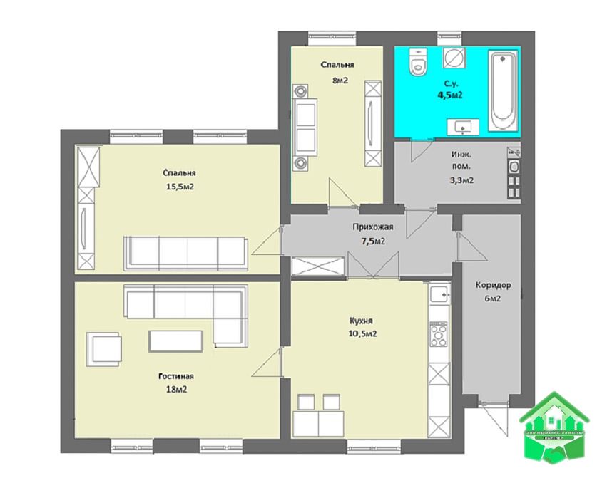 Продажа дома, 73м <sup>2</sup>, 3 сот., Ярославль, Парашютный проезд,  6
