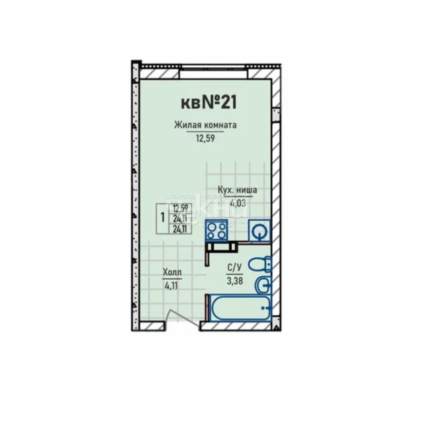 Продажа 1-комнатной новостройки, Новинки, Инженерный пр-зд,  7к2