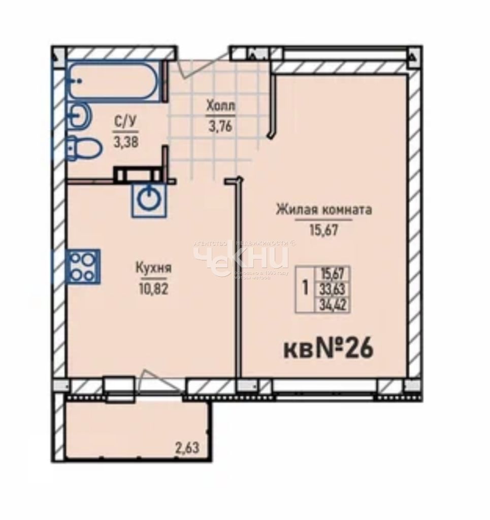 Продажа 1-комнатной новостройки, Новинки, Инженерный пр-зд,  7к2