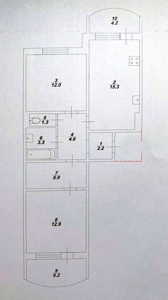 Продажа 2-комнатной квартиры, Саратов, Крекингский 5-й туп,  9/19