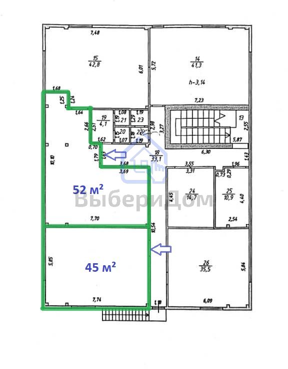Аренда коммерческой недвижимости, 45м <sup>2</sup>, Иваново, Шубиных ул,  26Г