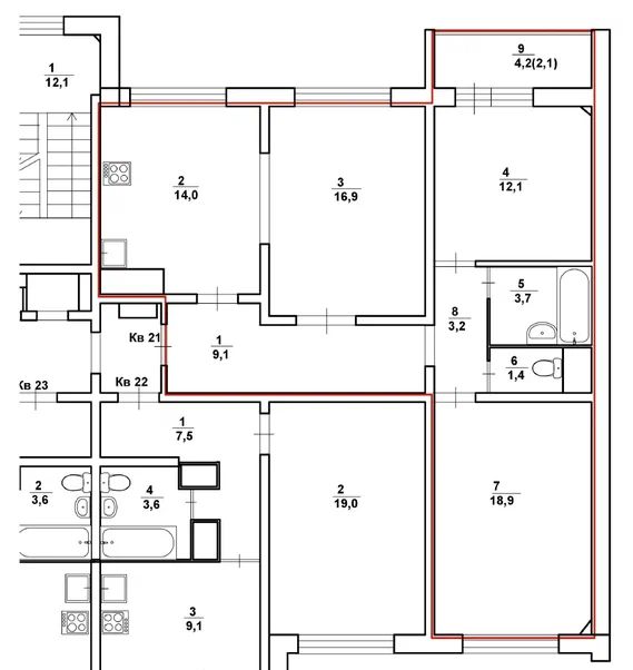 Продажа 3-комнатной квартиры, Кострома, Олега Юрасова ул,  1
