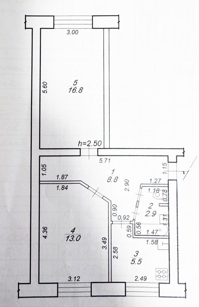 Продажа 2-комнатной квартиры, Медное, Тверская,  3