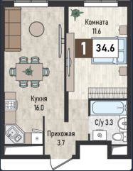 Продажа 1-комнатной квартиры, Иноземцево, рядового Панченко,  20