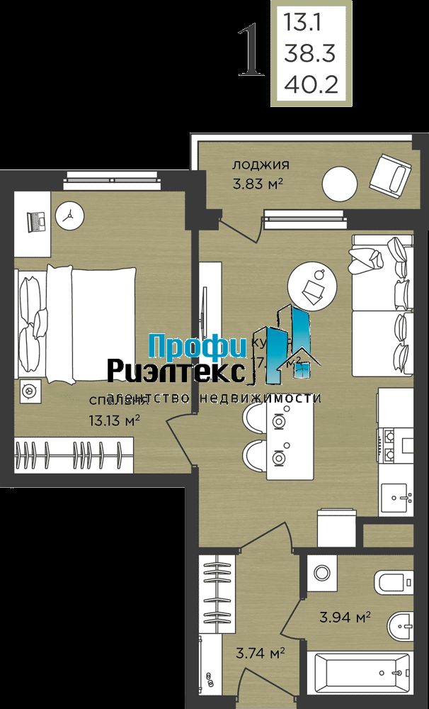 Продажа 1-комнатной квартиры, Афонино, Академическая ул,  17