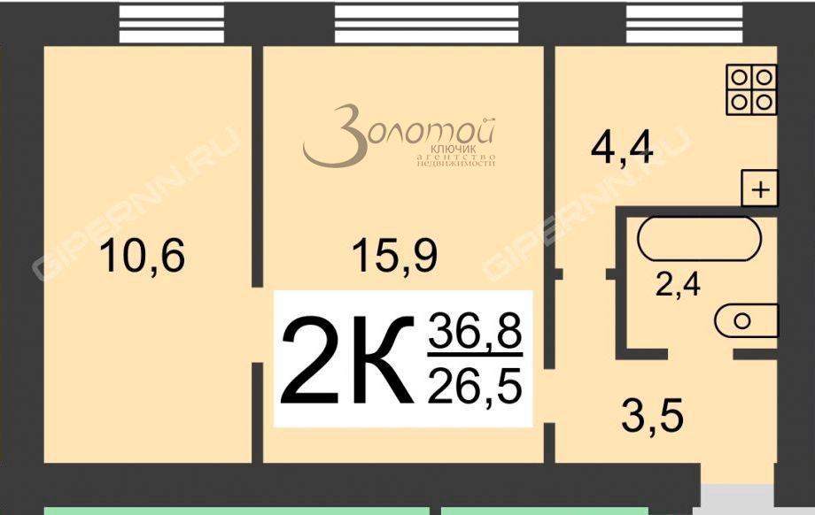 Продажа 2-комнатной квартиры, Нижний Новгород, Юпитерская ул,  7