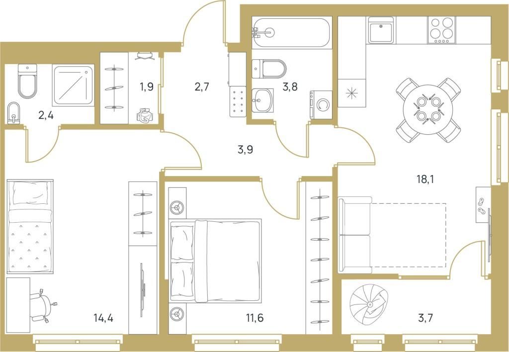 Продажа 2-комнатной квартиры, Пенза, 65-летия Победы ул,  26