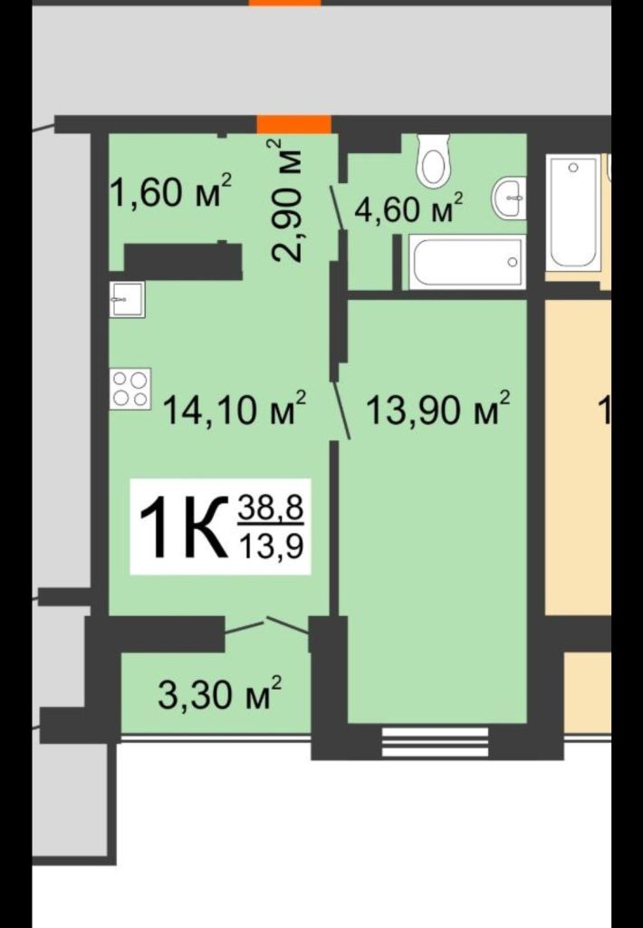 Продажа 1-комнатной квартиры, Анкудиновка, Русская ул,  16