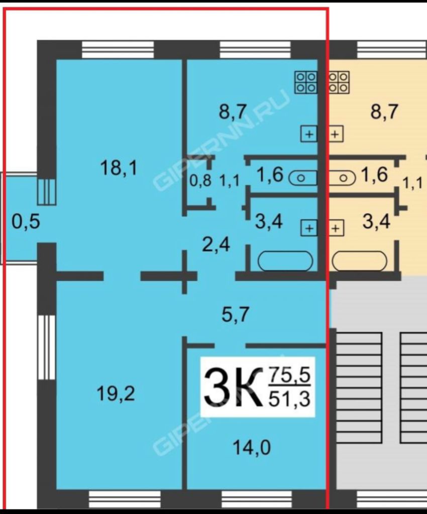 Продажа 3-комнатной квартиры, Нижний Новгород, Октября пр-кт,  22