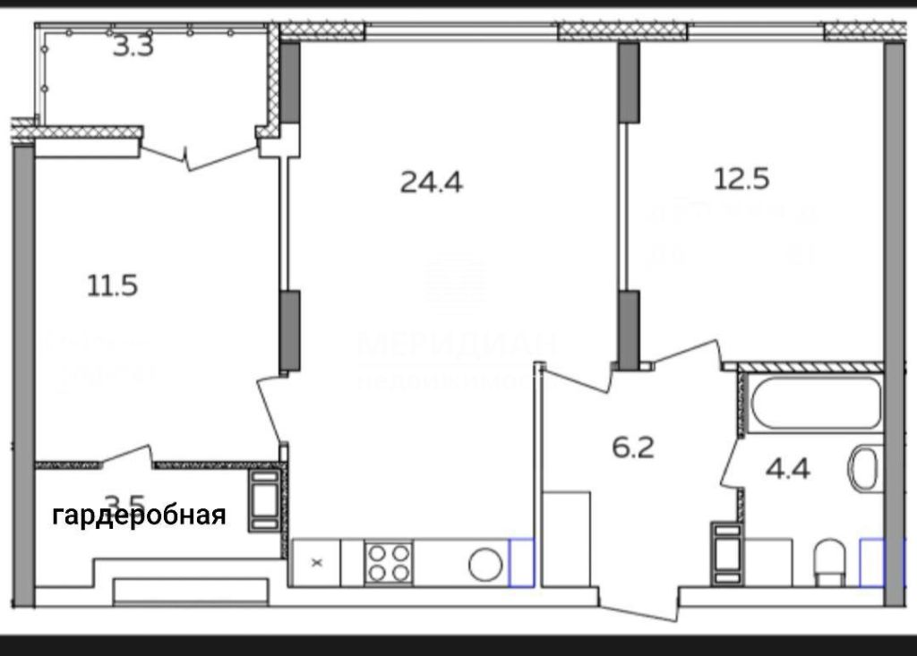 Продажа 2-комнатной квартиры, Анкудиновка, Русская ул,  15