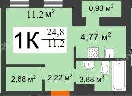 Продажа 1-комнатной квартиры, Нижний Новгород, Бориса Видяева ул,  24