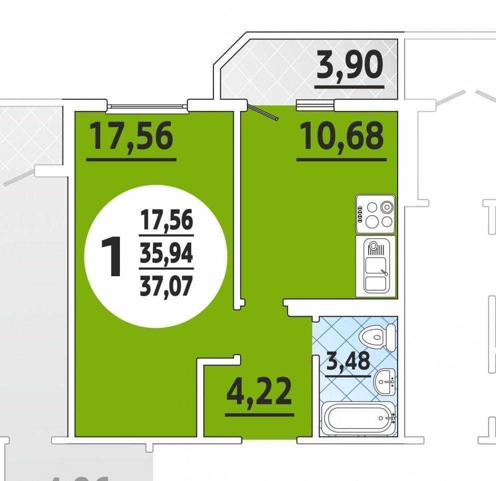 Продажа 1-комнатной квартиры, Ростов-на-Дону, Андреева пер,  8